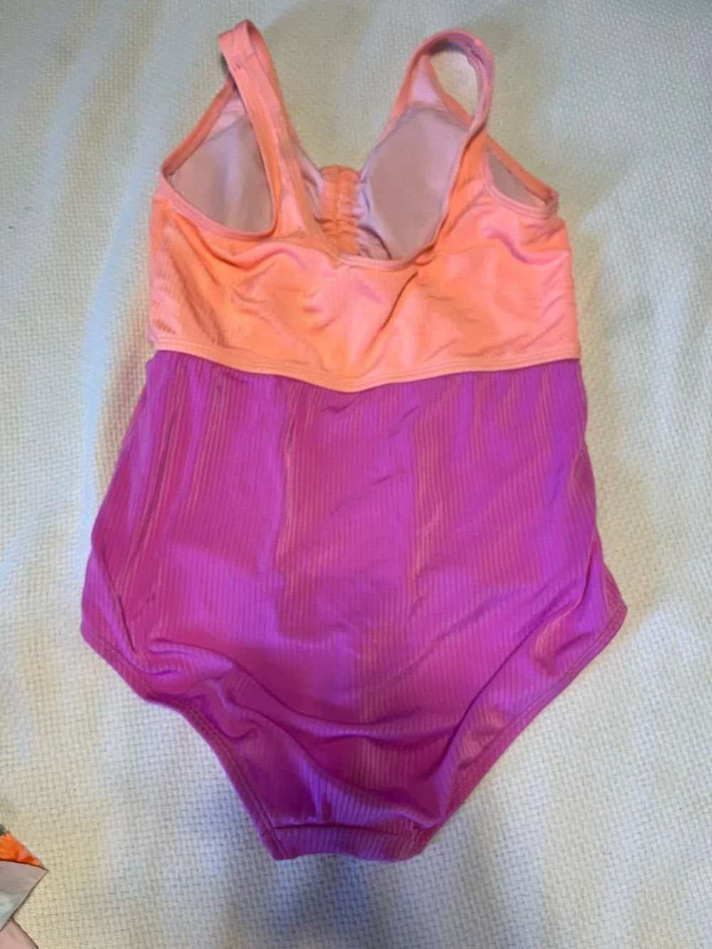 Justice Kids' Two-Tone Purple and Peach Swimsuit